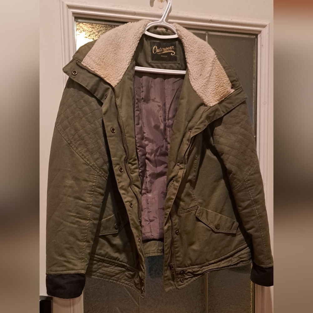 Jessica Olive Quilted Military Jacket